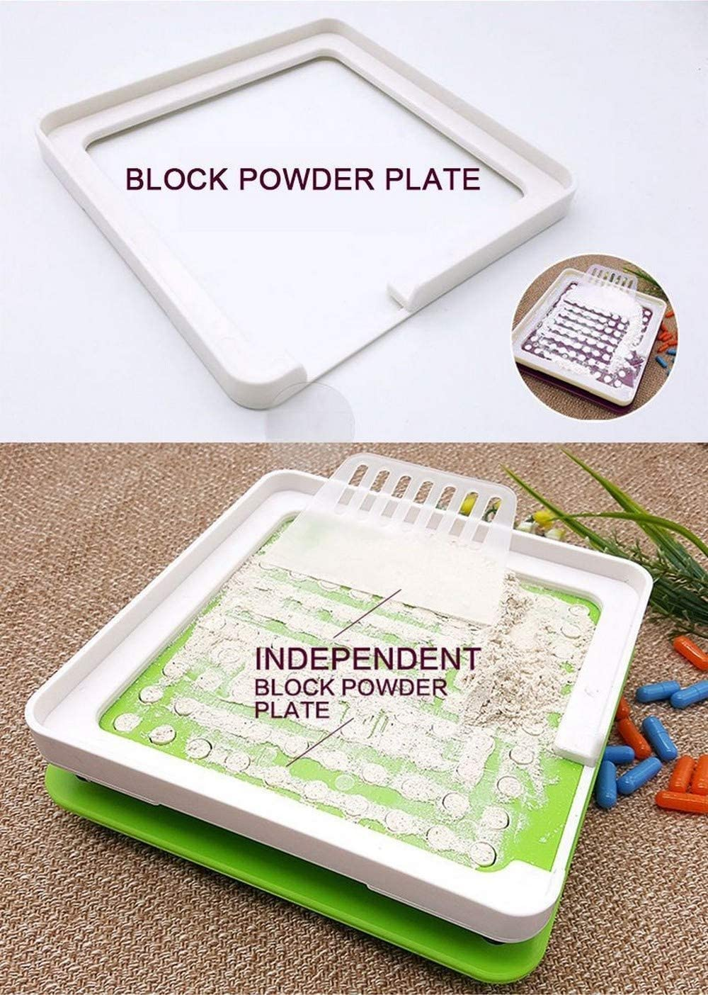 Capsule Machine Size 00 (Large) - 100 Holes Empty Capsules Filler with Tamper Supplements Filling Vitamin