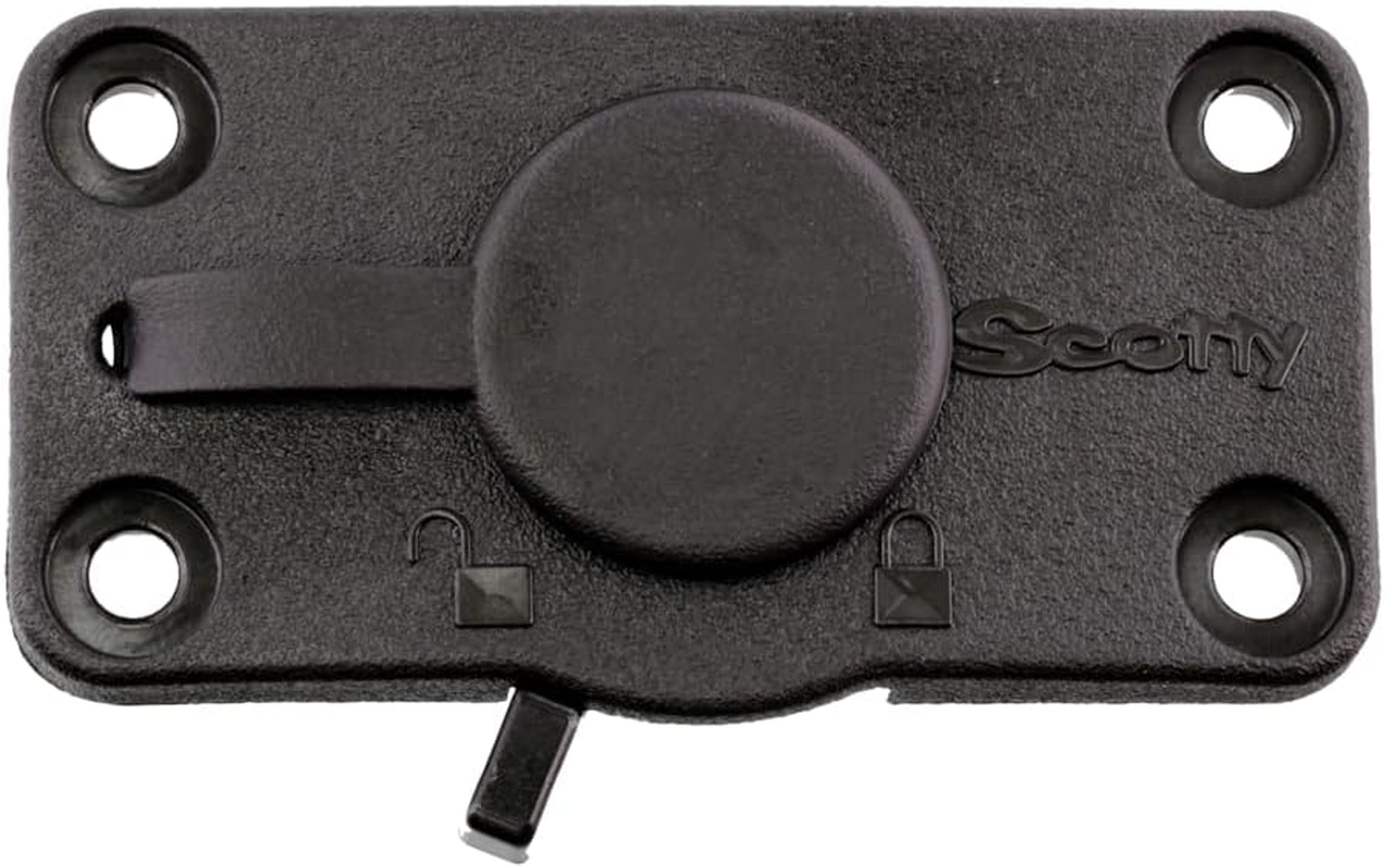 Scotty #244L-BK Locking Flush Deck Mount W/Rain Cap (Black)