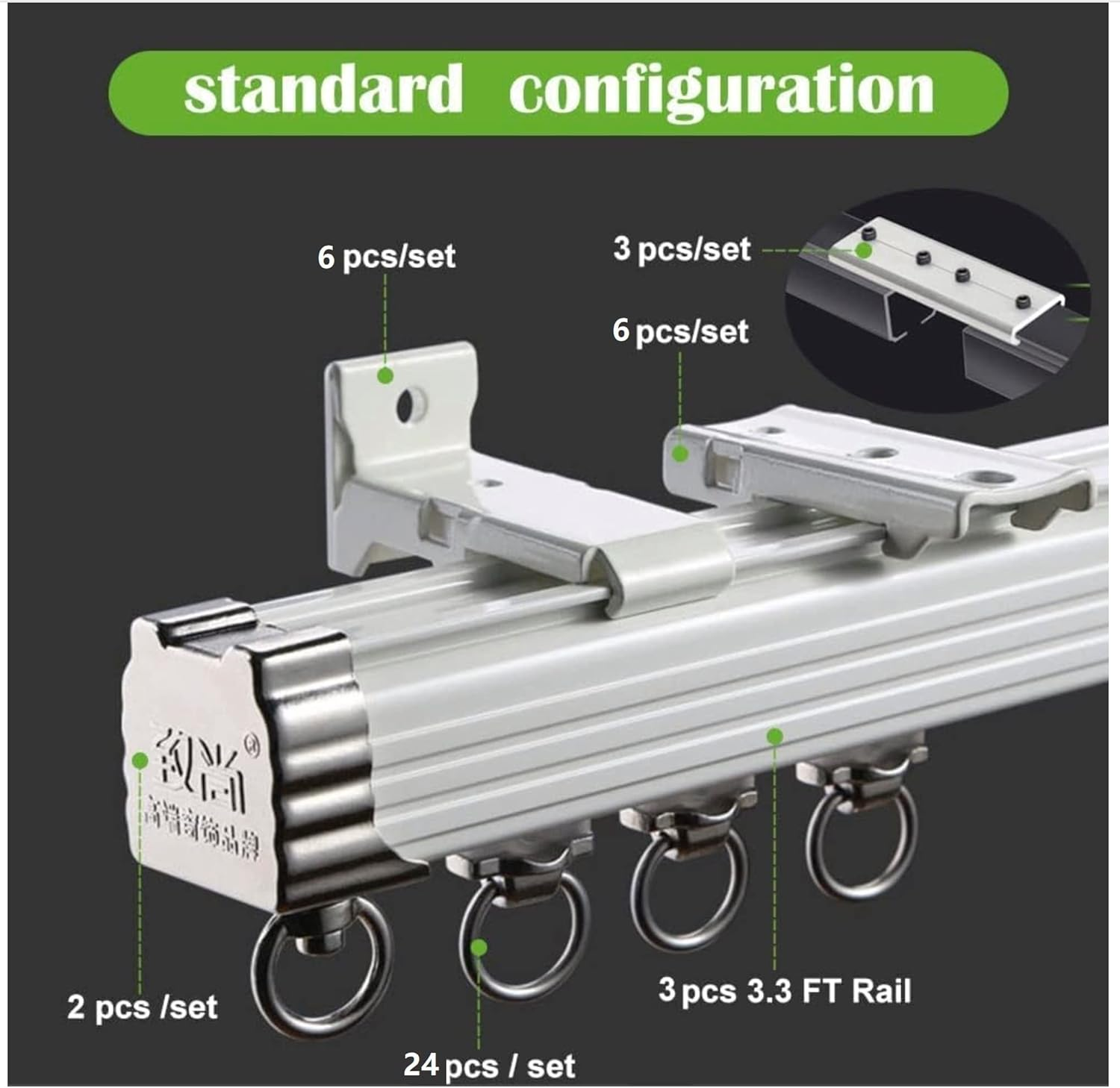 ZSHINE Curtain Single Tracks Ceiling or Wall Mounting Heavy-Duty Curtain Rails for Living Room Bedroom Room Divider (White) 400Cm image number 5