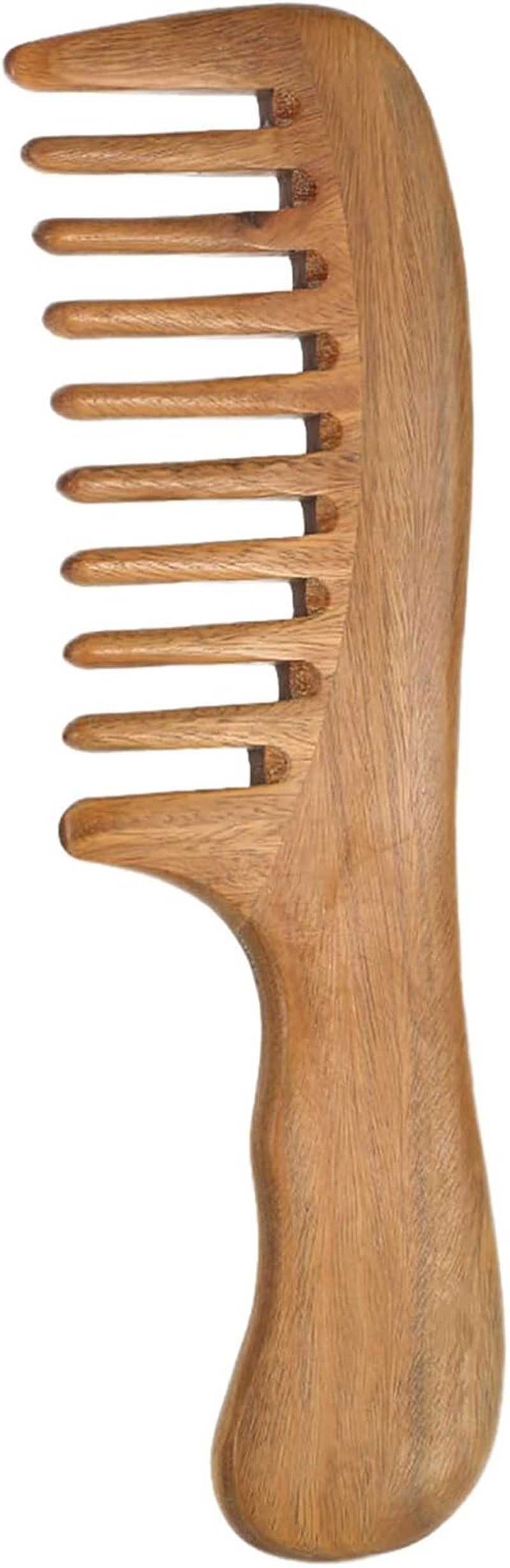 Oimzzr 1 Pc Wooden Comb Natural Green Sandalwood Handmade Wide Tooth Wooden Comb Massage Comb Handmade Comb Hair Care image number 4