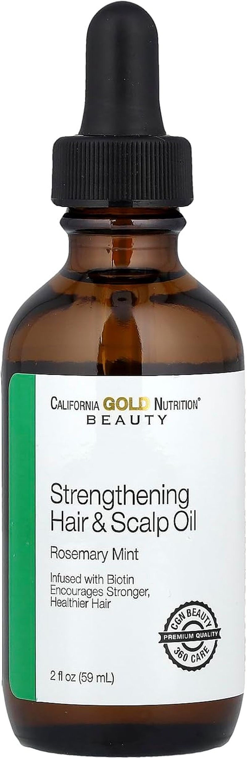 California Gold Nutrition Strengthening Hair & Scalp Oil, Biotin, Rosemary Mint, 2 Fl Oz (59 Ml) image number 4