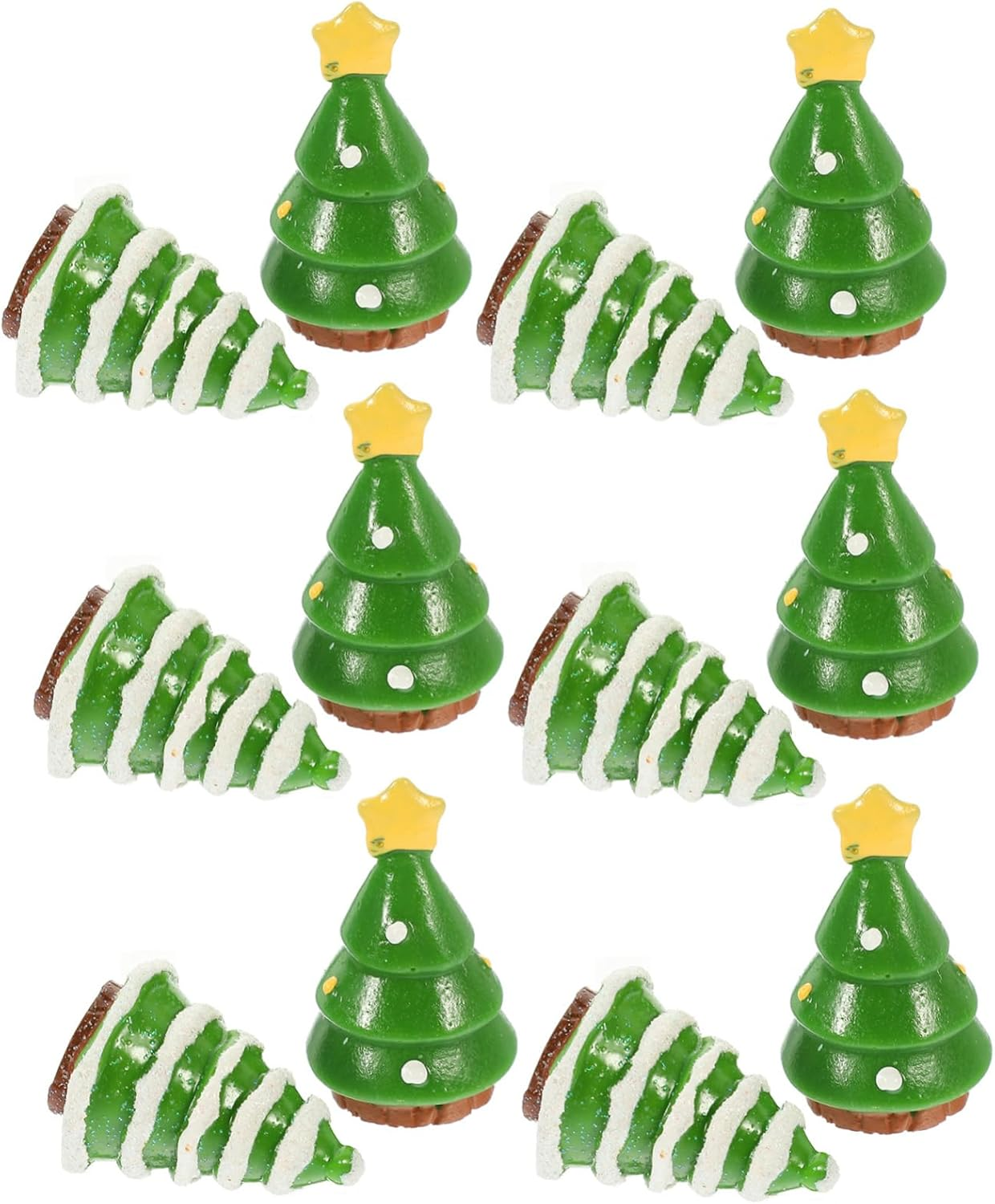 12Pcs Mini Christmas Tree Decoration Landscape Santa Snowman Ornaments for Holiday Home Decor for Desks Cars Cozy Atmosphere image number 5