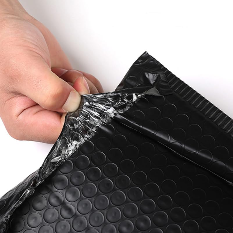 GLEAVI 50Pcs Black Mailers Self Sealing Padded Envelopes 7X4.7 Inches Co-Extrusion Film Shipping Bags for Jewelry, Books, Cosmetics, and Small Business Packaging