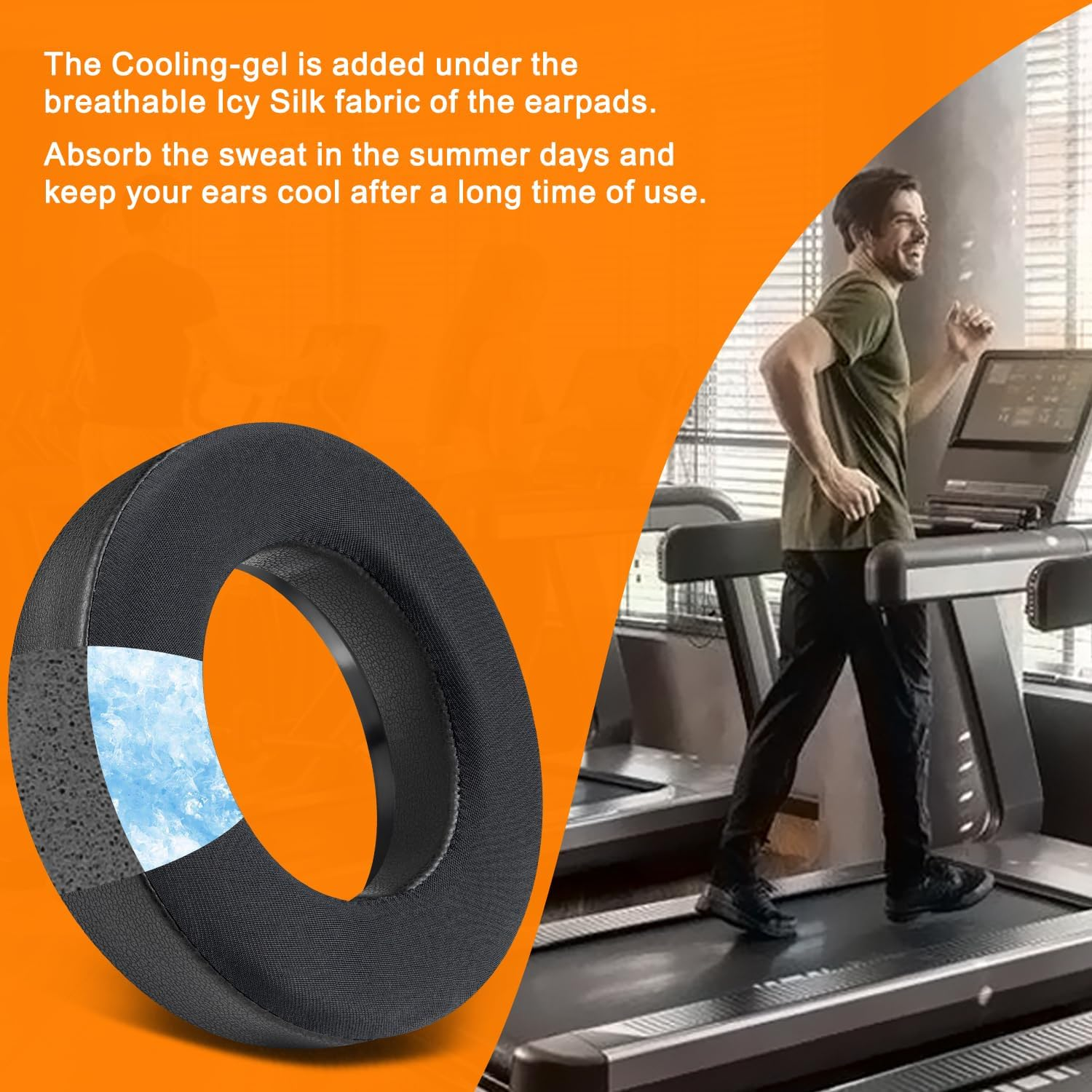 SOULWIT Replacement Earpads for Beyerdynamic DT700 Prox(Dt 700 Pro X)/DT900 Prox(Dt 900 Pro X) Headphones, Ear Pads Cushions with Breathable Ice Silk Fabric, High-Density Foam - Black image number 5