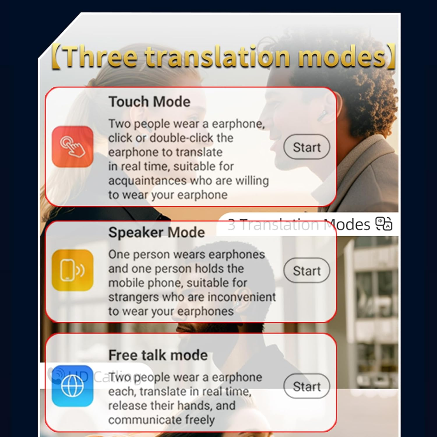 Zopsc Clip on Ear Headphones with Translating Device, Bluetooth Wireless Open Ear Earbuds Real Time with 144 Online Languages Translation, Translator Earbuds for Travel Business (Black) image number 4