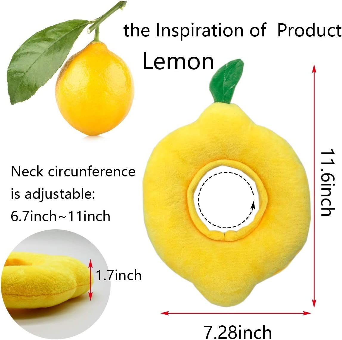 Pet Soft Lemon Adjustable Recovery Collar - Cat & Kitten Elizabethan Collar for after Surgery & Wound Healing image number 3