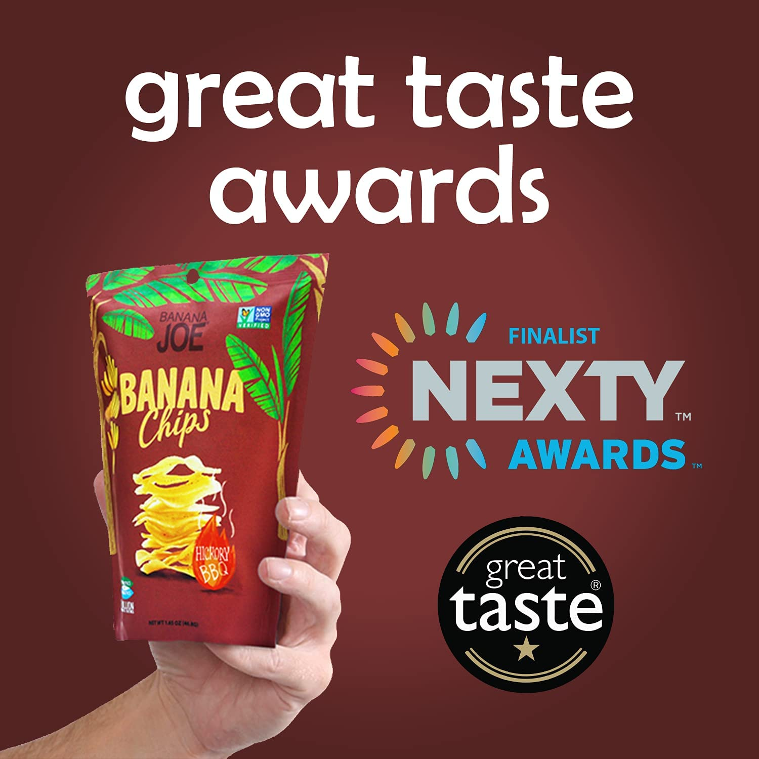 Banana Joe Banana Chips Hickory BBQ, 6 X 46.8 G image number 1