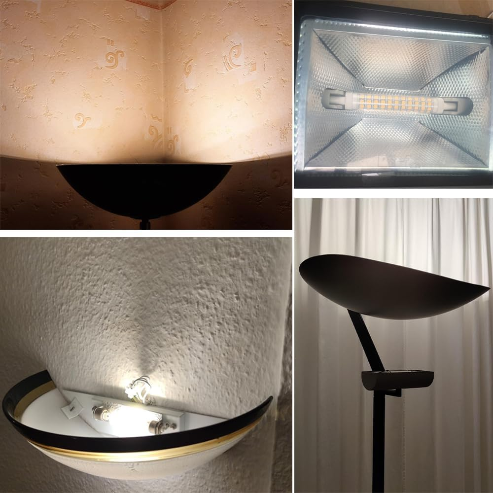 R7S 118Mm Dimmable 10W LED Bulb, Linear LED Double Ended J-Type Floodlights (T3 100W Halogen Equivalent), 3000K 1000 Lumens, Wall/Security/Floor Lights, Pack of 2 (Warm White) image number 5