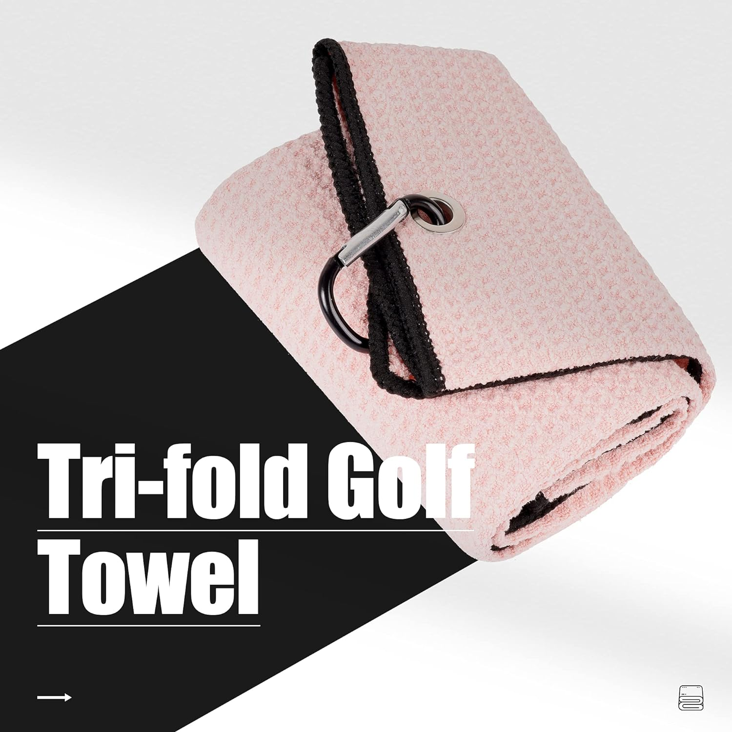 Mile High Life Tri-Fold Golf Towel | Premium Microfiber Fabric | Waffle Pattern | Heavy Duty Carabiner Clip | 14 Color Options image number 1