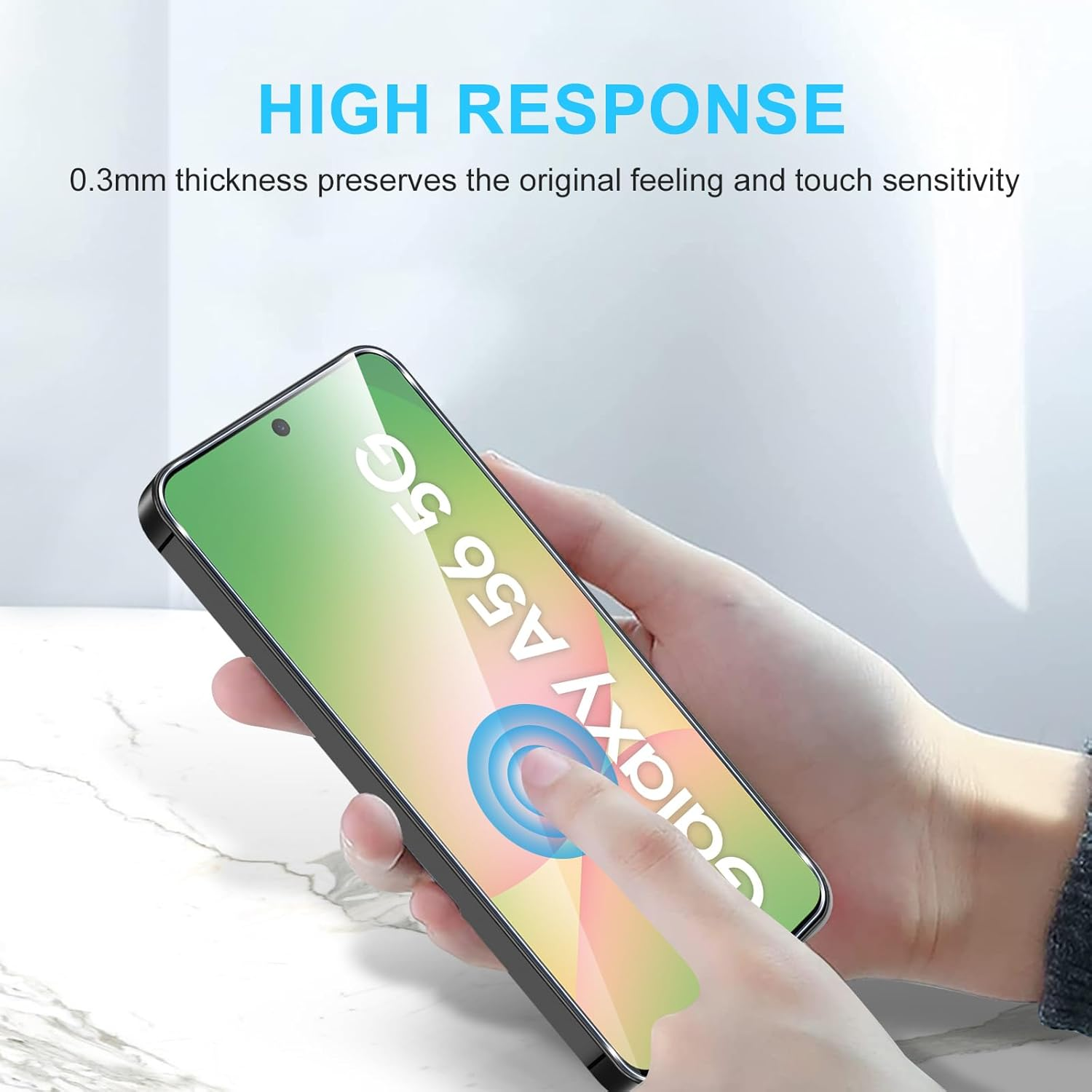 Phoona Pack of 2 Screen Protectors for Samsung Galaxy A56, 9H Hardness Tempered Glass Film, HD Transparent Screen Protector, Scratch-Resistant, Bubble-Free, Clear Screen Protector for Samsung Galaxy image number 4