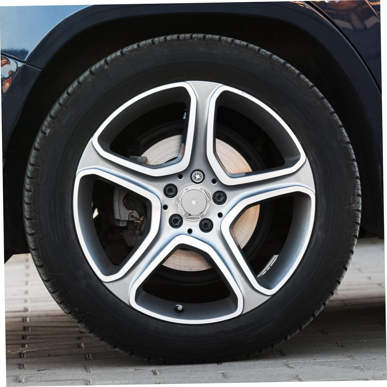 AKOOSY 4Pcs 68Mm Car Wheel Center Caps Silver Automotive Hub Caps Rim Covers Vehicle Tire Hubcaps Set for Car Wheel Accessories Replacement