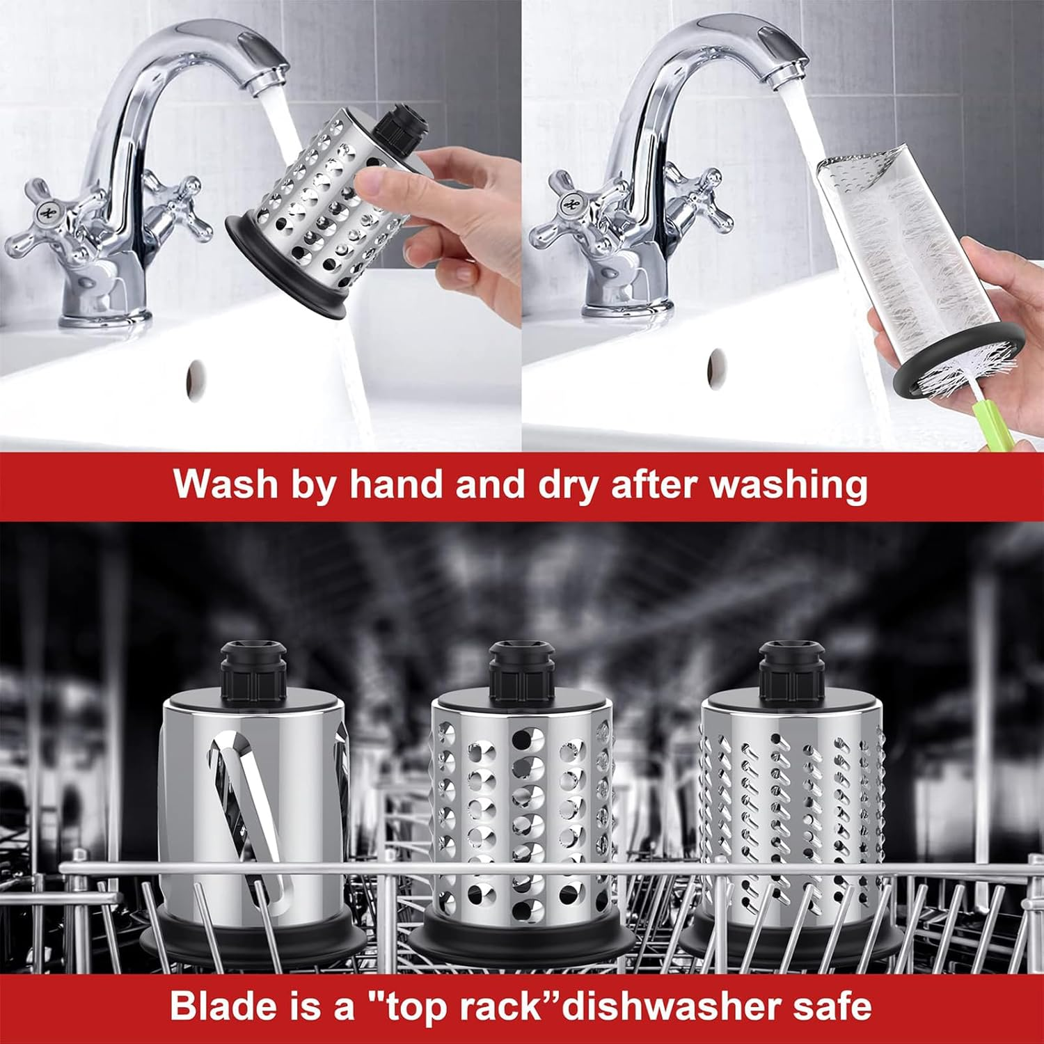 Slicer Shredder Attachment for Kitchenaid Stand Mixer, Cheese Grater Attachment for Kitchenaid Mixer, Cheese Grater Machine with 3 Blades by COFUN image number 2