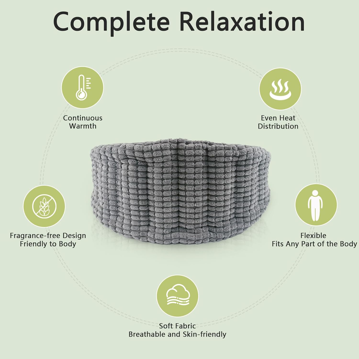 Aroma Season Microwavable Heat Pack for Lower Back, Large Microwavable Heat Wrap for Waist Stomach with Adjustable Strap, Gifts for Family Friends(Grey) image number 2