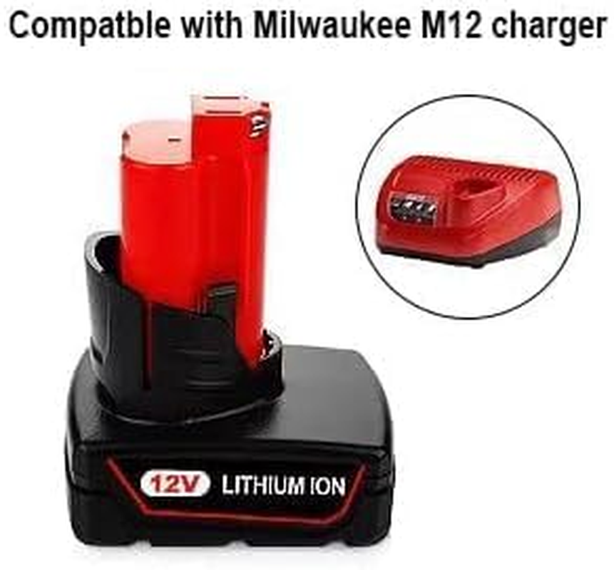 Tavice 6.0Ah Battery Compatible for Milwaukee M12 Tools | 48-11-2440 48-11-2412 48-11-2402 Lithium Ion Battery for Milwaukee M12 Xc REDLITHIUM 48-11-2430 & More 12 Volt Cordless Tools image number 3