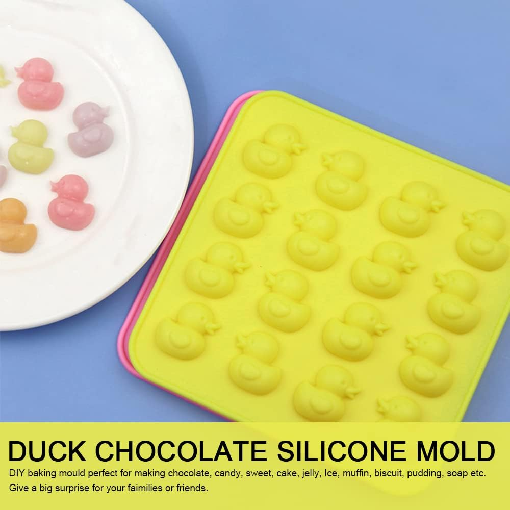2 Pcs Duck Chocolate Silicone Mold - 16-Cavity Non-Stick Food Grade Silicone Molds for Ice Cube, Jelly, Fondant, Hard Candy image number 1