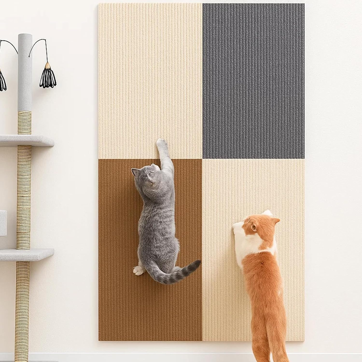 Pack of 1 Scratch Protection Sofa Cat, Self-Adhesive Scratching Mat for Furniture, Beige Cat Scratch Mat, DIY Scratch Protection for Couch and Wall image number 4