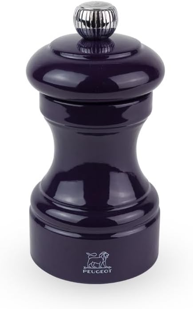 Peugeot Bistro Salt Mill, 4-Inch Adjustable Manual Grinder - Stainless Steel & Beechwood Design, Sustainable & Elegant, Pre-Filled with Rock Salt - Everyday Use Kitchenware (Terracotta)