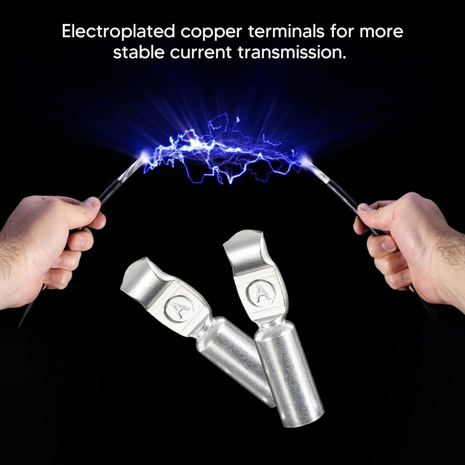 Wzenclave 20Pcs Anderson Plug Contacts Pins Lugs Terminals Fast Battery Charging Plug Replacement Terminal Pins for 50Amp Connectors 6 AWG600V Ideal for Solar and Wind Generators Tow Trucks and More image number 1