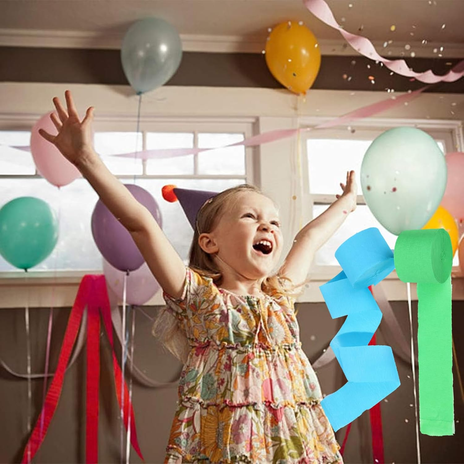 10 Rolls 82-Ft Crepe Paper Streamers,Rainbow Streamers Party Decorations Streamer Paper Rolls Birthday Decorations,Party Decorations,Wedding Decorations, Daily Parties and Festivals（10 Colors） image number 6