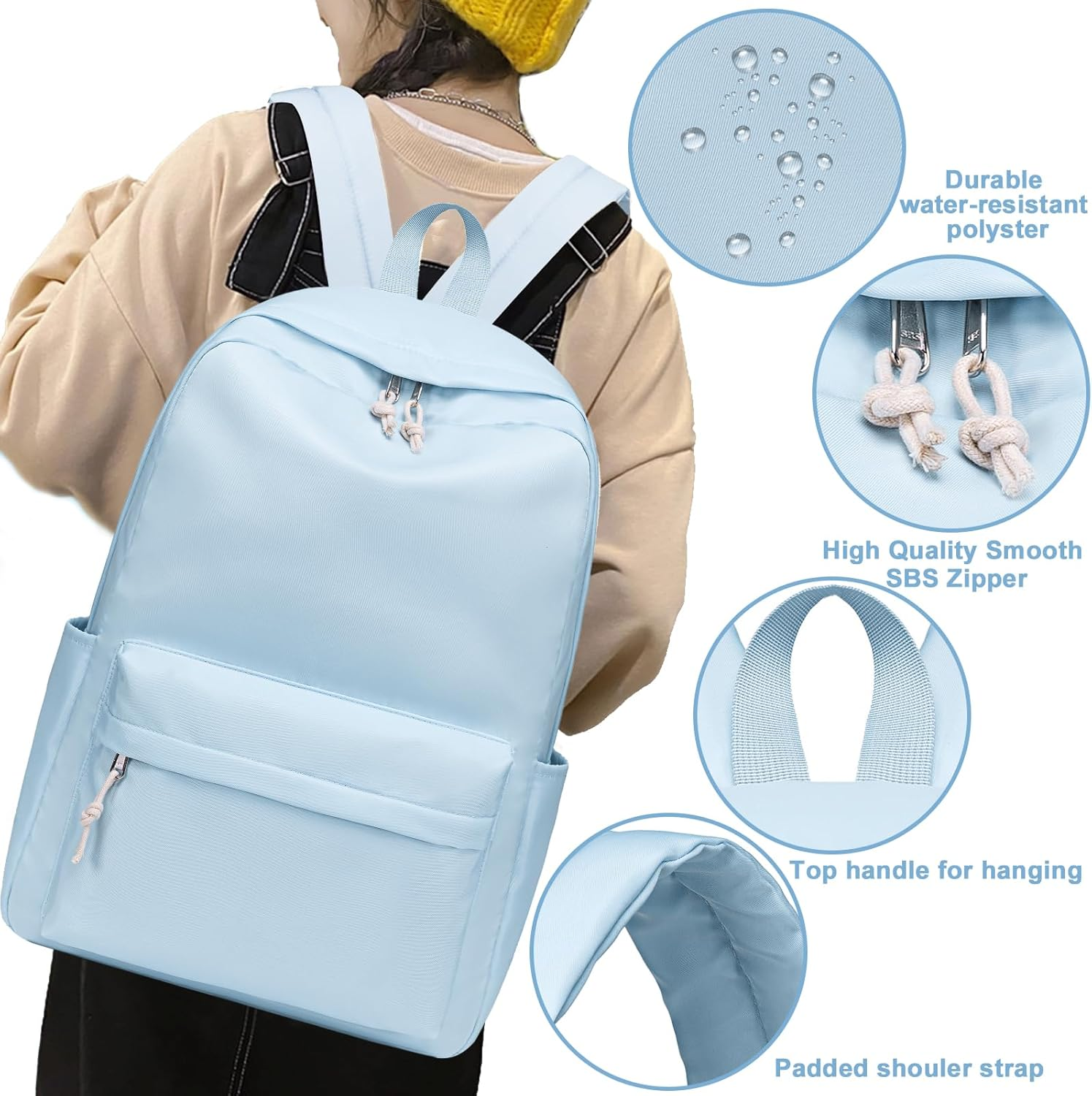 Bluboon Backpack for School Kids Backpack Girls Bookbag Laptop Backpack Gifts for Women image number 2