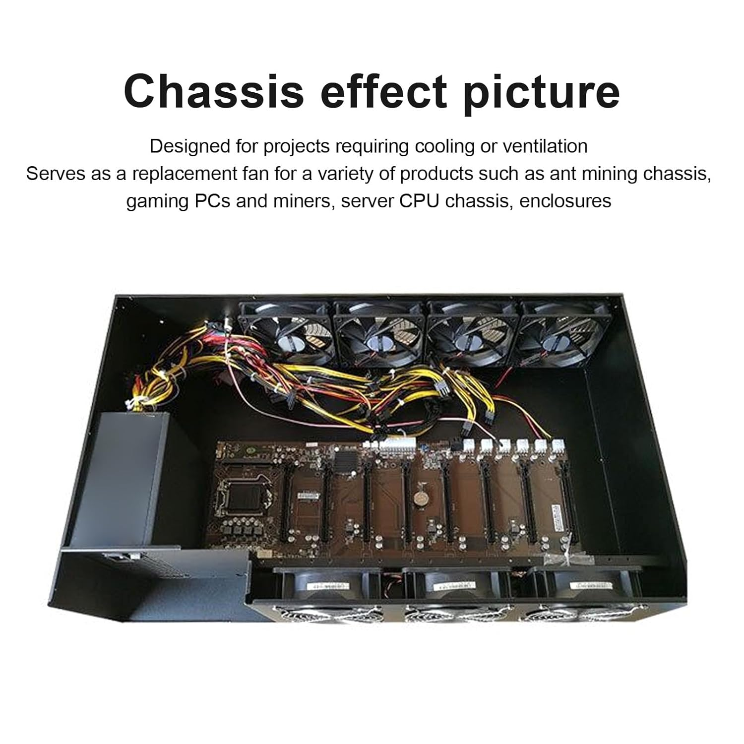 Case Fan, 12Volt Computer Fan,Dual Ball Bearing Brushless DC Cooling Fan, 120Mm X 120Mm X 25Mm Computer Fan, PC Exhaust Cooling Fan 3000RPM 2Pin Case Cooler Fan image number 6