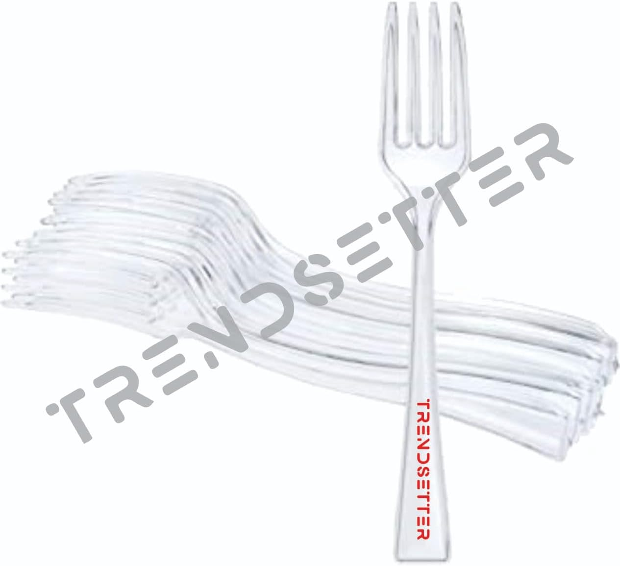 Pack of 50 Heavy Duty Clear Plastic Forks, Reusable and Washable Forks,Clear Reusable Forks Perfect for Picnics, Parties, Tableware and Dinnerware,Reusable Forks