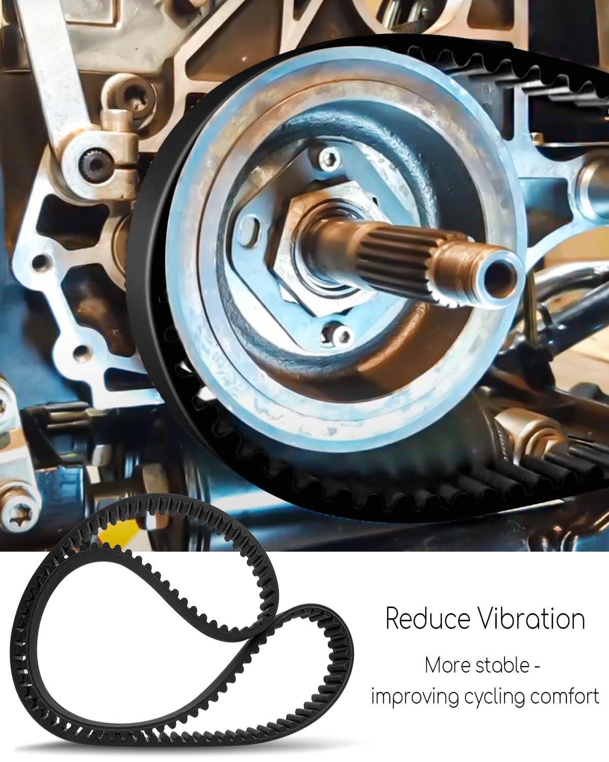 133T 1-1/2" Rear Drive Belt Replace 40015-90 1204-0050 Fit for Harley Davidson FXD FXDL FXDS FXDWG Dyna Super Glide Low Rider Wide Glide Convertible 1991-1999 image number 2