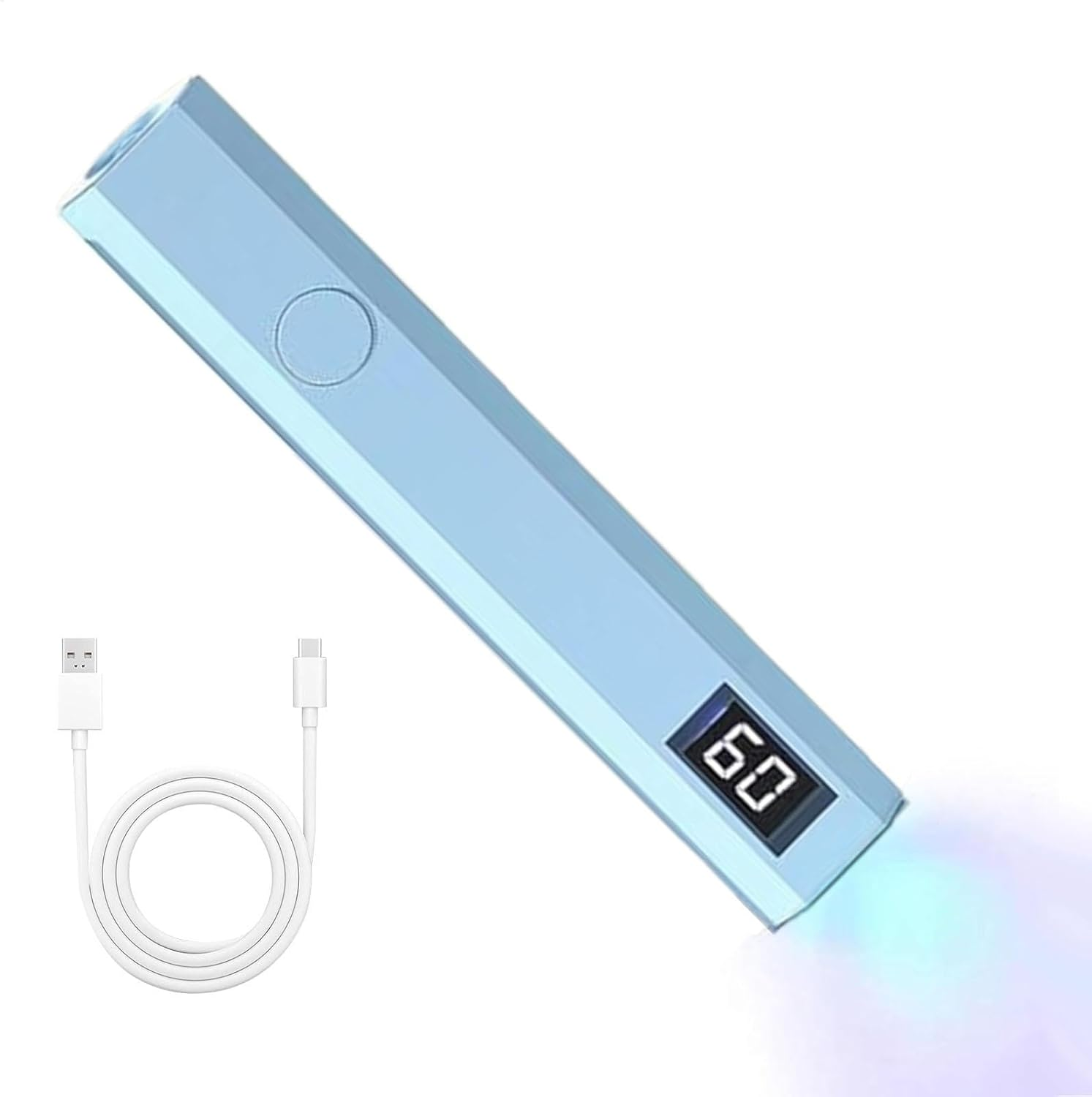 UV Pen Light for Nails | Small Rechargeable Pen for Nails with LED Display,Portable Cordless Handheld Glue Dryer Lamp with 2 Timer for Women Stickers - Pink image number 6