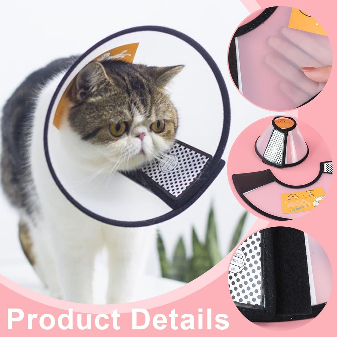 VAEIORP 1 Collar for Pets Plastic Elizabethan Plastic Elizabethan Collar Soft Cat Protective Collar Lightweight Elizabethan Collar for Kittens Puppies XS 15-18 Cm image number 4