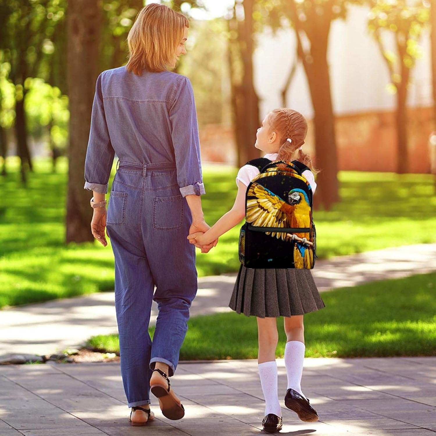 Parrot Bird Backpack Students Shoulder Bags Travel Bag College School Tote Backpacks image number 4