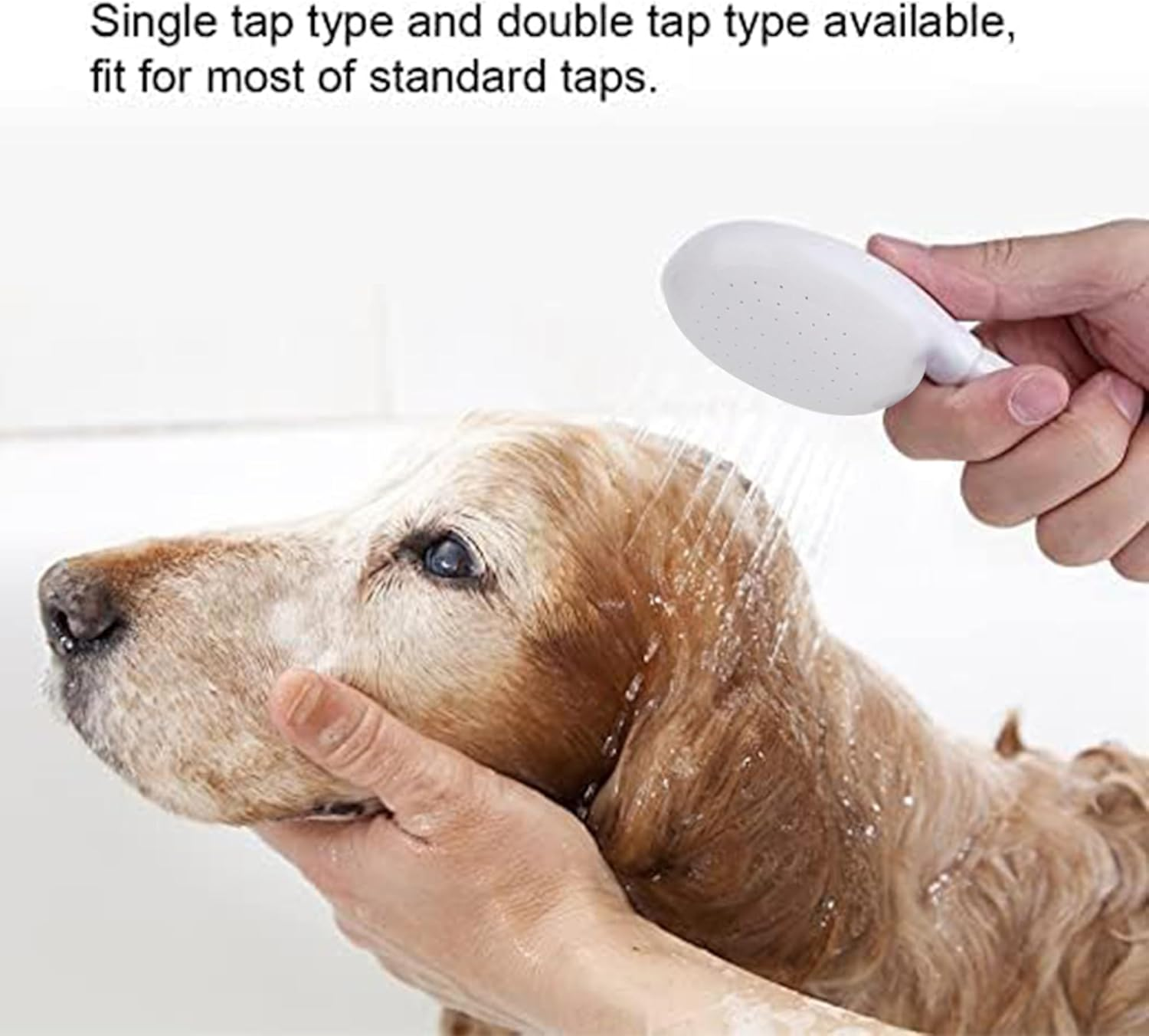 Pet Shower Head Single Tap Shower Head Spray Hose Bathtub Sink Spray Head Washing Indoor (White, 1 Meter) image number 5