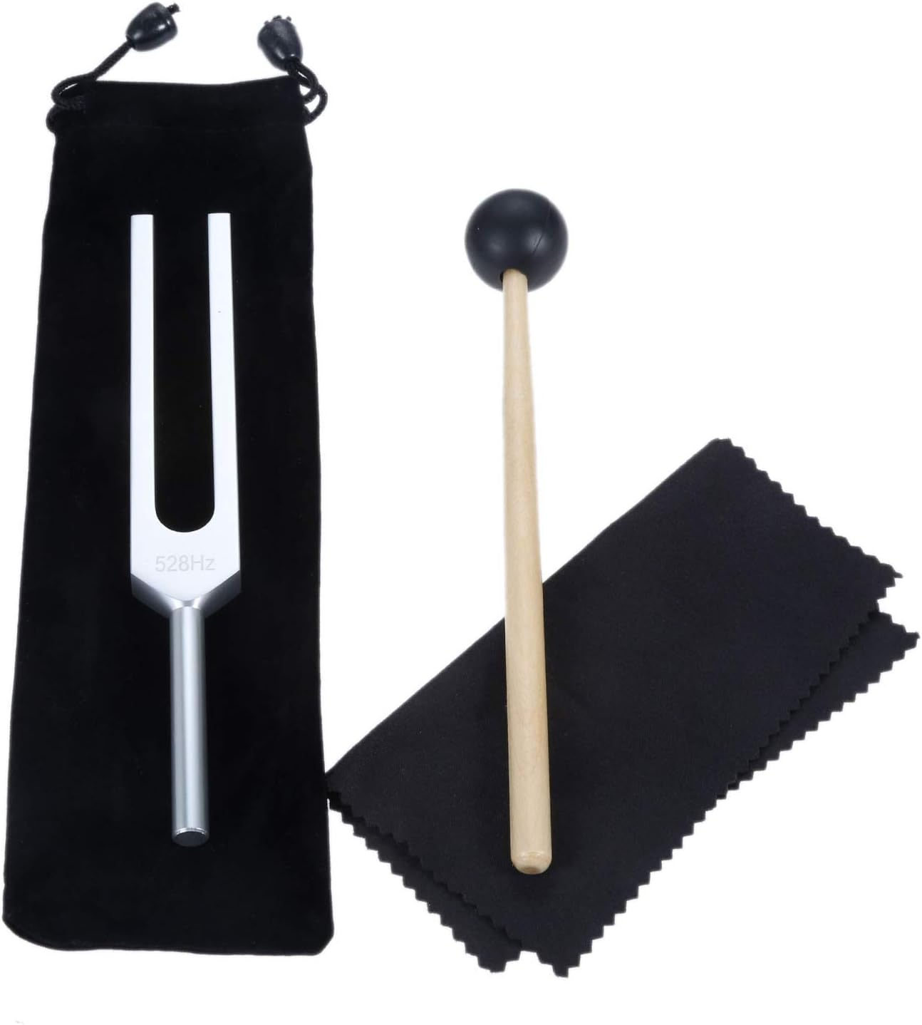 528 Hz Tuning Fork for DNA Repair Healing, Perfect Healing, Musical Instrument, Sound Therapy, Vibration, with Silicone Hammer, Bag and Cleaning Cloth image number 6
