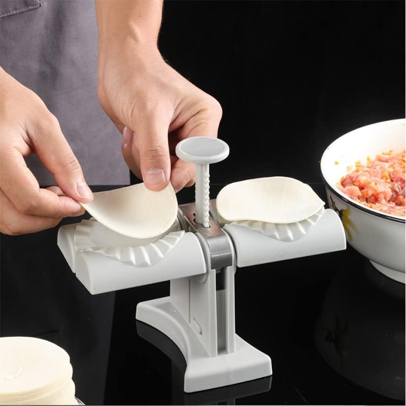 Stainless Steel Double Head Automatic Dumpling Maker Machine - Versatile and Efficient Dumpling Press for Home Kitchen, Creates Wontons, Ravioli and Pies - Food-Grade 304 Material - Easy to Clean