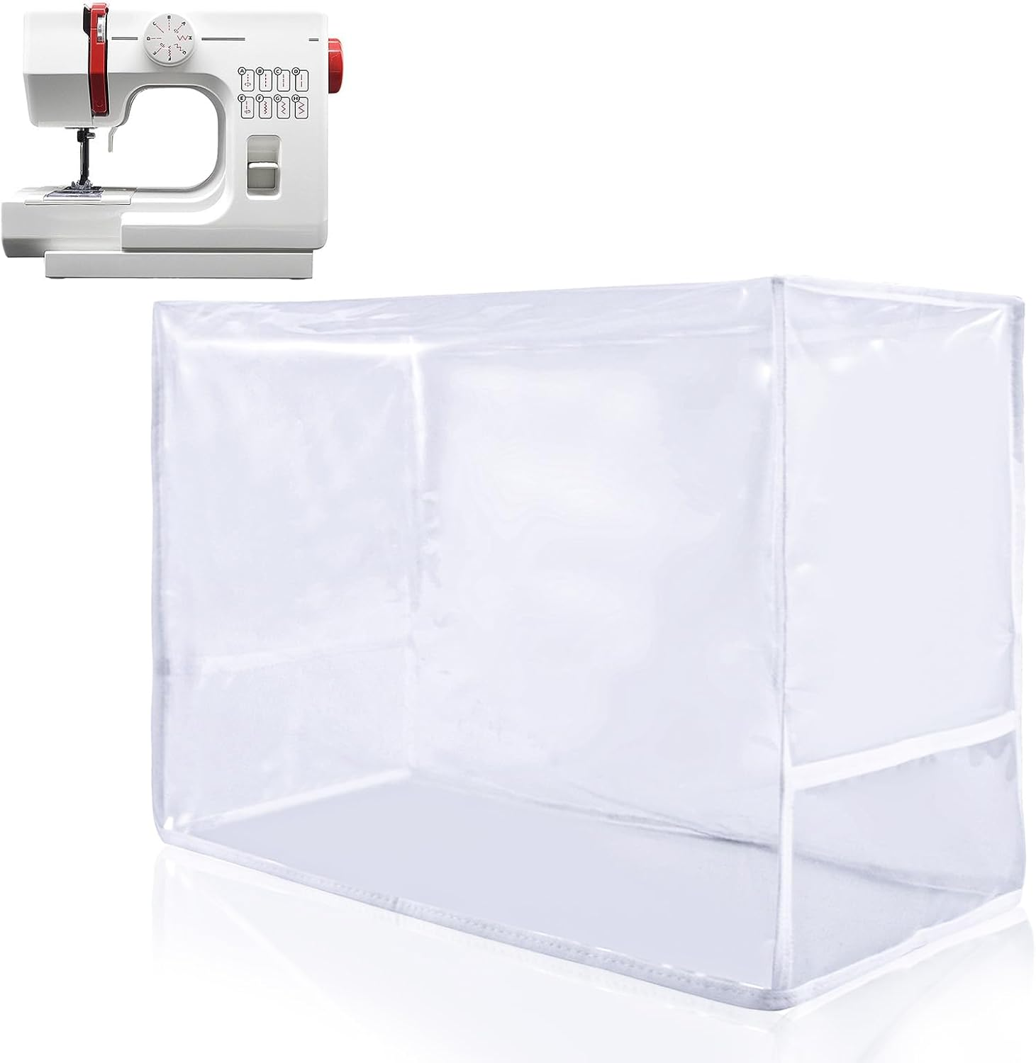 HDBHBH Sewing Machine Cover, Transparent Plastic Dustproof, Resistant Protective Quilted Carrying Covers Accessories, Universal for Most Standard Machine image number 5