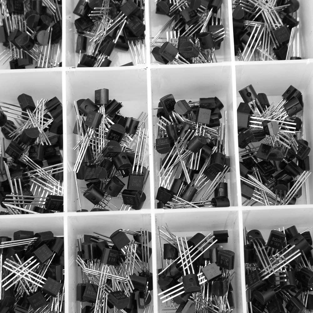 Three Pin Transistor, 840Pcs NPN PNP TO-92 2N2222A-BC558 Transistor Assortment DIY Kit Electronic Component Assortment Kit Assorted Transistor image number 2