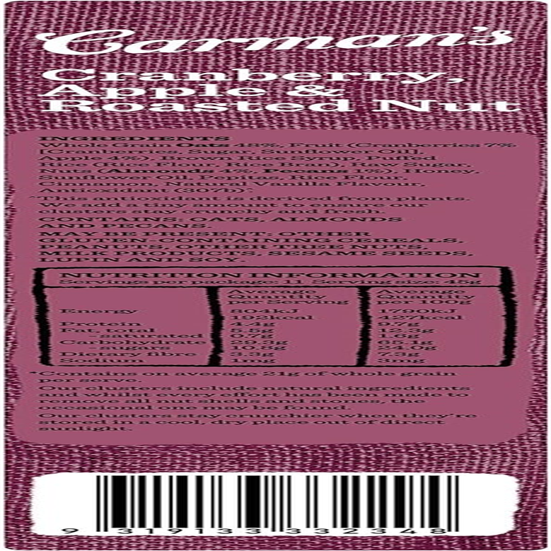 Carman'S Crunchy Clusters Cranberry, Apple & Roasted Nut, 500 G, Cranberry, Apple and Roasted Nut image number 2