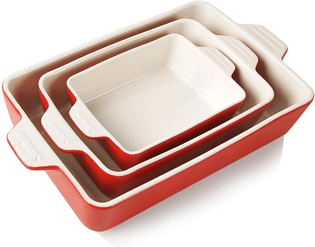 Sweejar Home Ceramic Casserole Dishes Rectangular Casserole Dish Lasagna Pans for Cooking, Kitchen, Cake Dinner, Banquet and Daily Use, 30 X 20 X 7 Cm