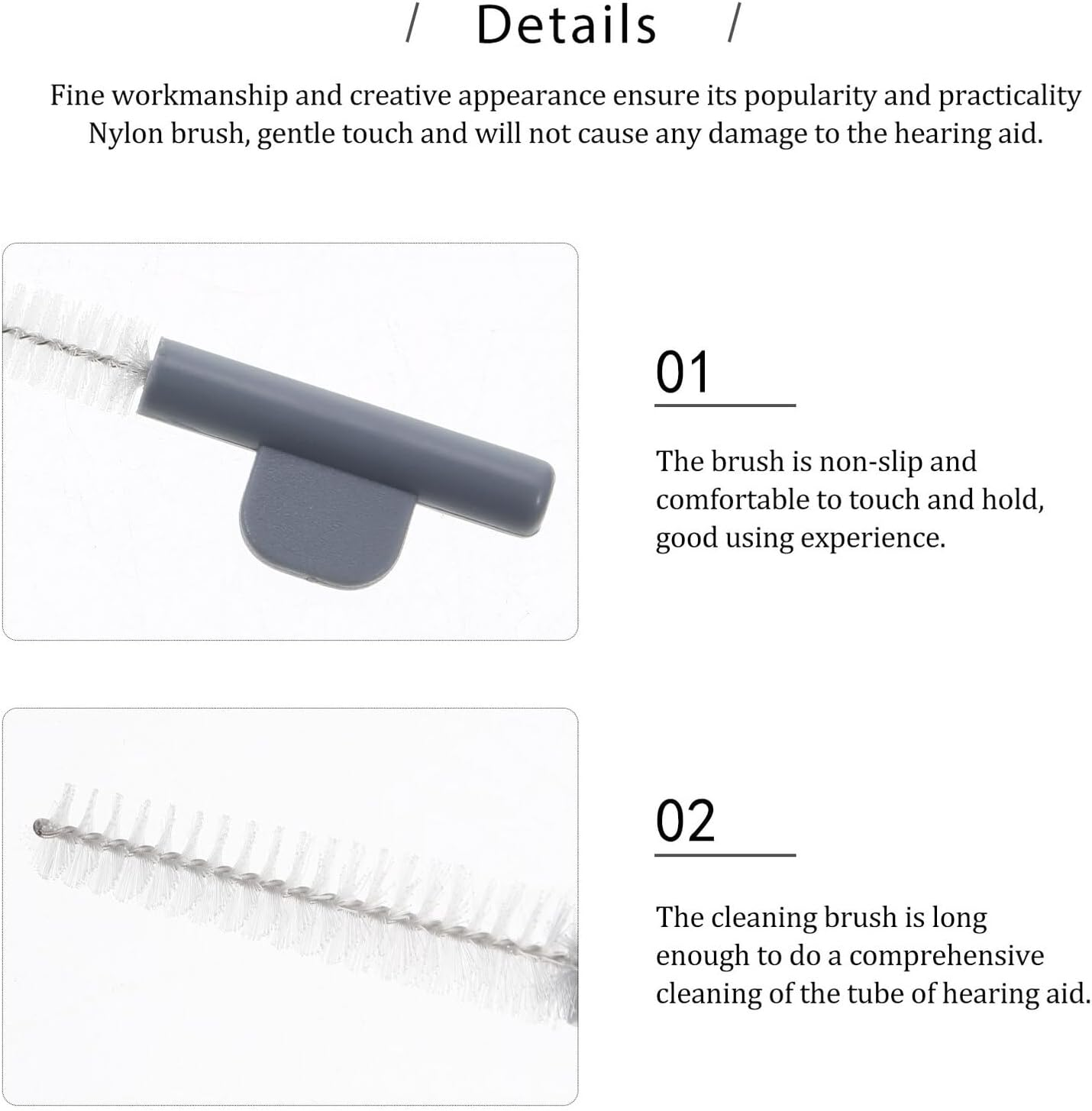 SAFIGLE Hearing-Aid Cleaner Brush Set 5Pcs with Handle Portable Maintenance Tube Cleaning Household Hearing Aid Accessories for Sound Tube Care image number 3