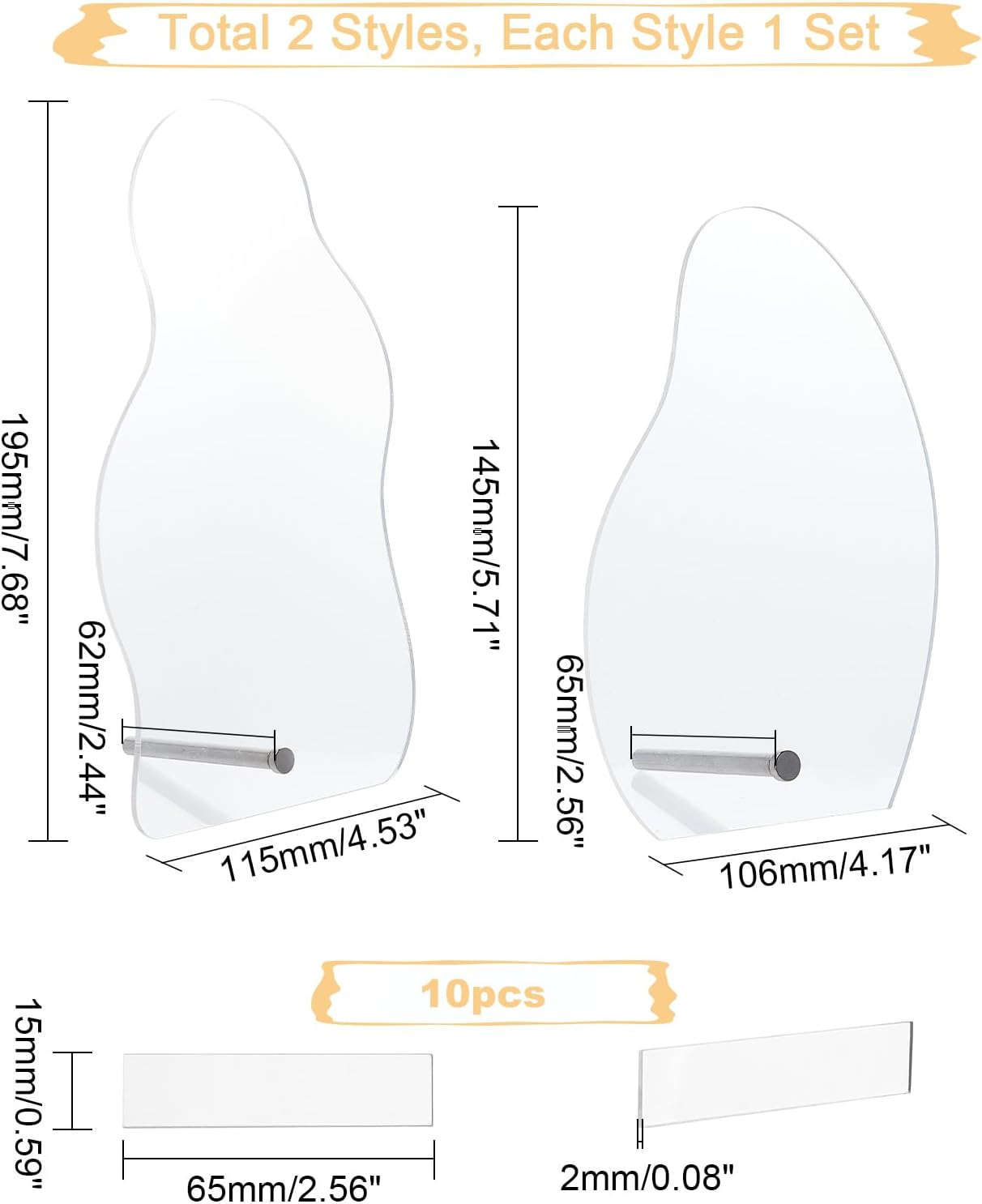 PH Pandahall 2 Sets Nail Art Display Board, 50Pcs False Nail Tips Sample Display Acrylic Nail Practice Board Fingernail Display Polish Stands Showing Holder for Nail Art Design Display Manicure Tool image number 4
