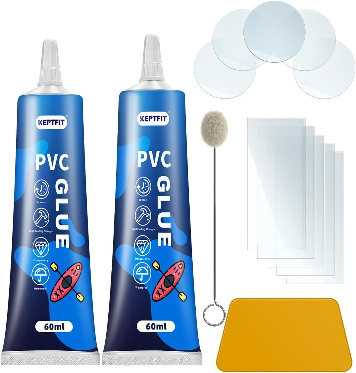 120Ml Air Mattress Patch Kit, Transparent Air Mattress Repair Kit, Inflatable Patch Repair Kit for PVC Inflatable Toy, Pool Liner Patch Kit Inflatable Boat, Swimming Circle, Tent,Quick Repair image number 6