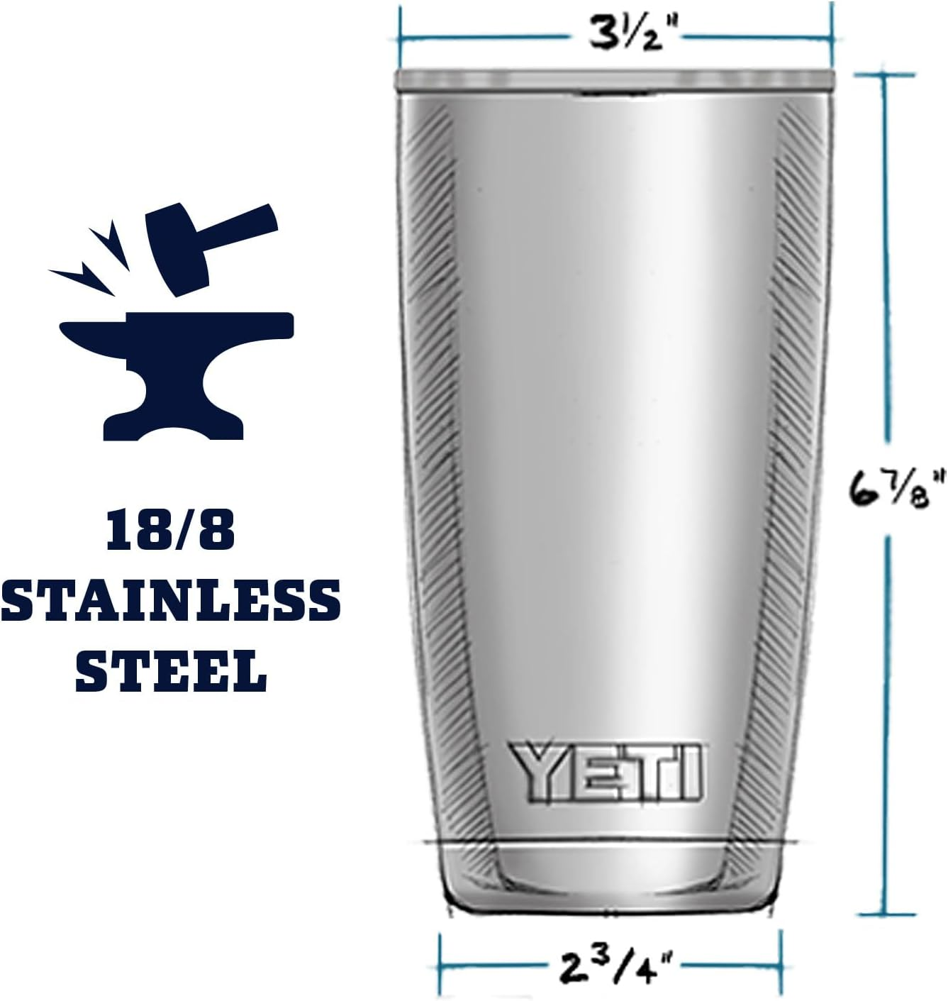 YETI Rambler 20 Oz Tumbler, Stainless Steel, Vacuum Insulated with Magslider Lid, Power Pink - Red image number 4