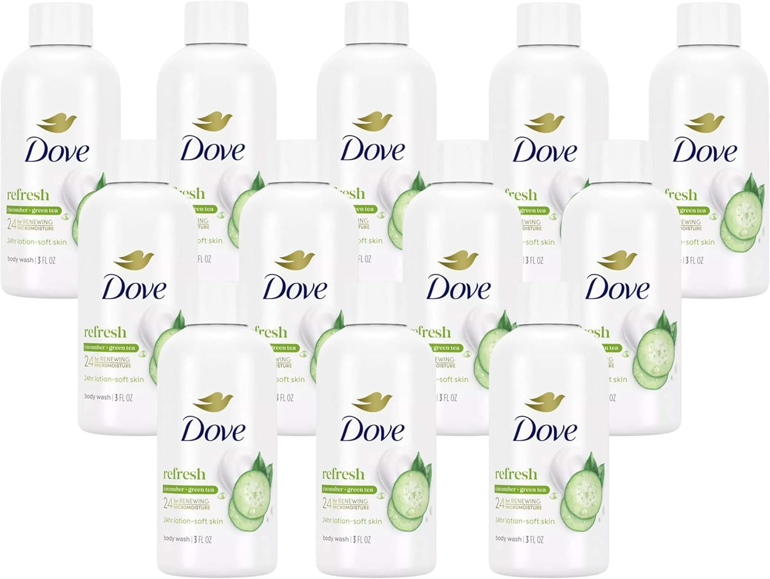 Dove Nutrium Moisture Go Fresh Cool Moisture Body Wash, 3 Ounces (Pack of 12) image number 1