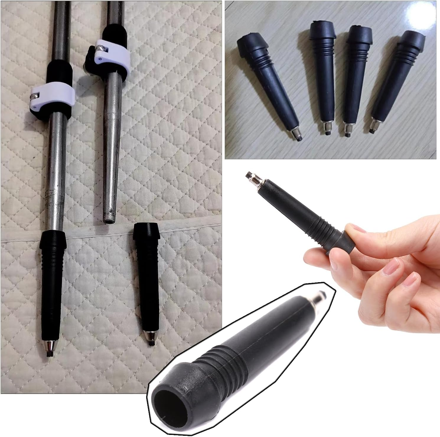 Squequ 5 Pack Trekking Poles Carbide Tips Replacement Universal Tungsten Steel Rod End Tip for Outdoor Hiking Stick Cane Climbing Walking Pole Gear Worn Repair Accessories image number 5