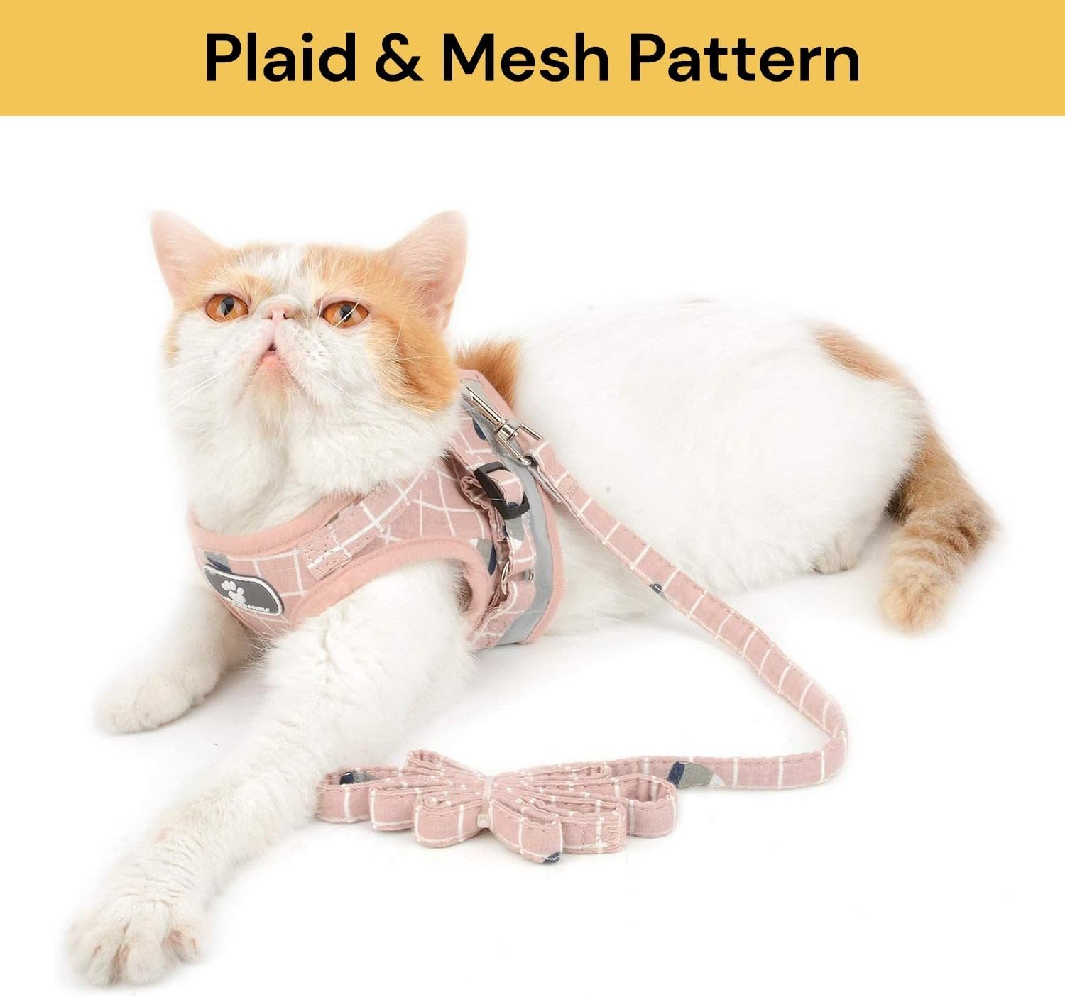 EZONEDEAL No Pull Small Dog Harness and Lead Set Adjustable Reflective Soft Padded Dog Vest Harness Jacket Easy Control Leash Breathable Pet Dogs Cats (Grey, Small) image number 4