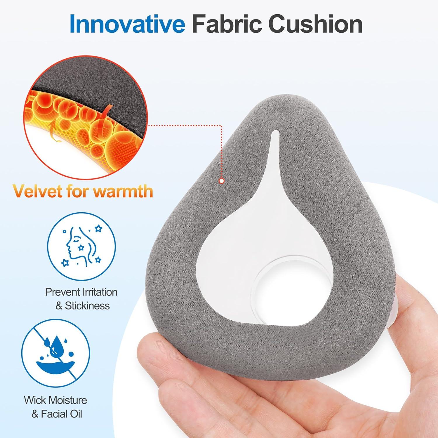 2 PCS Velvet CPAP Mask Compatible with Resmed Airfit F20 & Airtouch F20, Reliable Seal Sleep Apnea Mask, Innovative Velvet-Silicone Hybrid Design, CPAP Accessories Supplied by Airsmart, Brown(M) image number 4