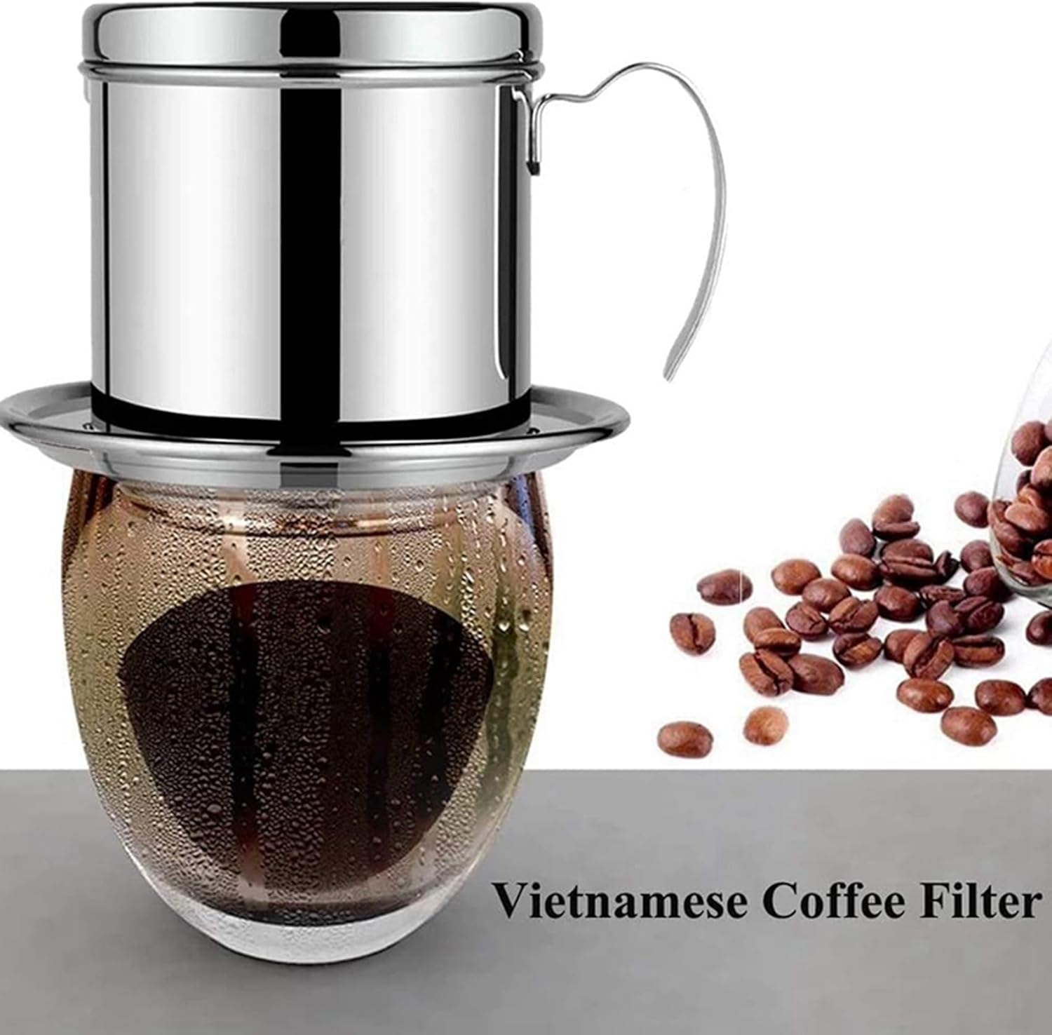 2X Vietnamese Coffee Filter Coffee Maker Reusable Phin Infuser Strainer Pot Coffee Drip Brewer Manual Coffee image number 5