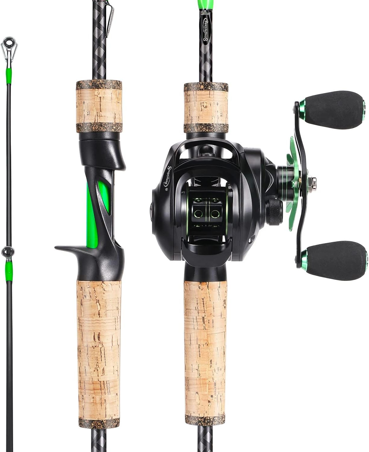 Sougayilang Fishing Rod Reel Combo, Fast Action 2 Pieces Fishing Pole with Baitcasting Reel image number 2