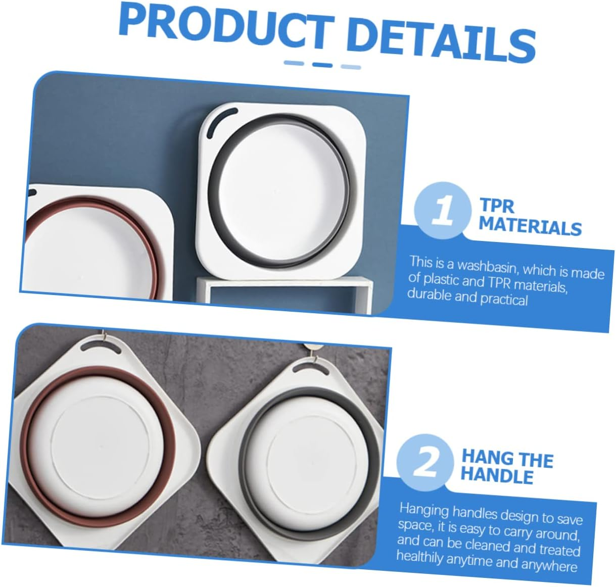 Gogogmee Folding Washbasin Compact Laundry Sink for Kitchen Bath Vegetable Cleaning Camping and Storage image number 1