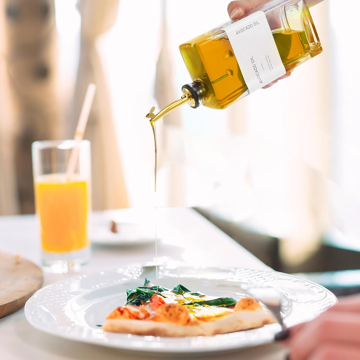 2/4PCS 500Ml Clear Olive Oil Bottle,Soy Sauce Dispenser,Olive Oil Dispenser,Empty Bottle of Soy Sauce Vinegar Seasoning Sauce in Kitchen for Cooking (4 PCS)