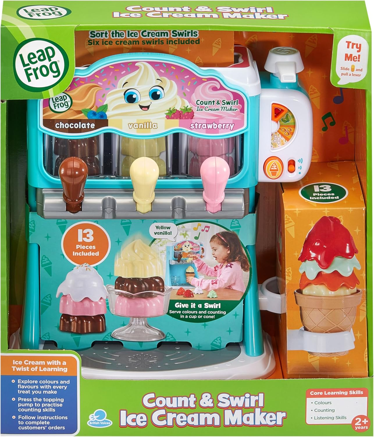 Leapfrog Count and Swirl Ice Cream Maker - Ice Cream Maker, Role Play Toy - 619003 - Multicoloured image number 3